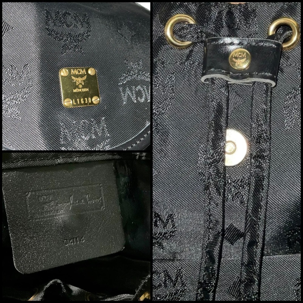 MCM Logo Nylon Small Black Backpack - Picture 10 of 15